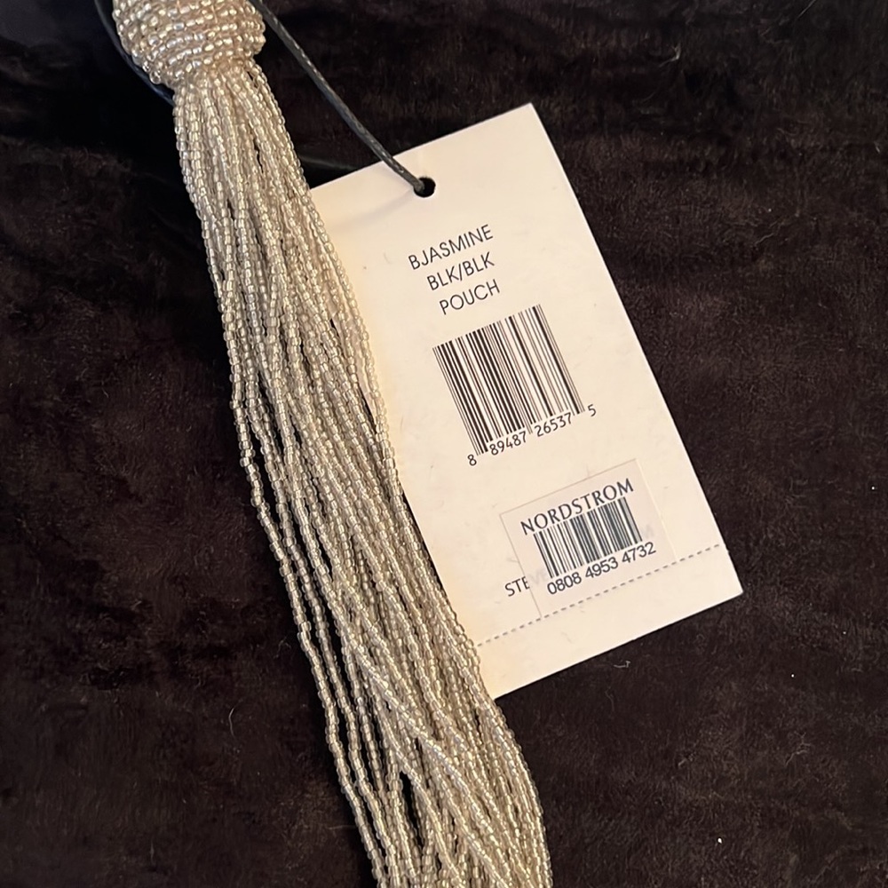 NWT Steve Madden Nordstrom Velvet Evening Bag with Beaded Tassle - Picture 2 of 5